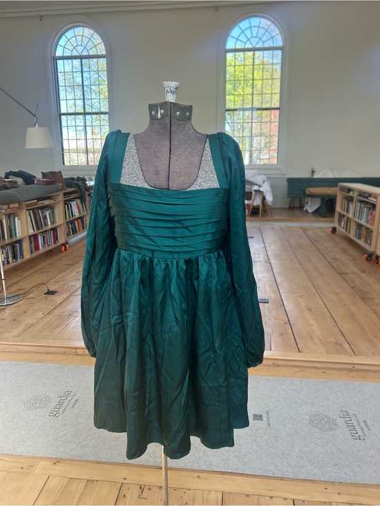 Abercrombie & Fitch Dresses & Skirts - Abercrombie & Fitch Deep Emerald Long-Sleeve Pleated Bodice Dress